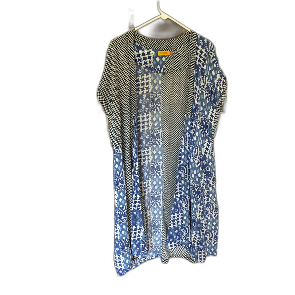 Benares Kimono Women XL Duster Shaw Boho Feminine Cluttercore Free Spirit Hippie - Picture 2 of 7